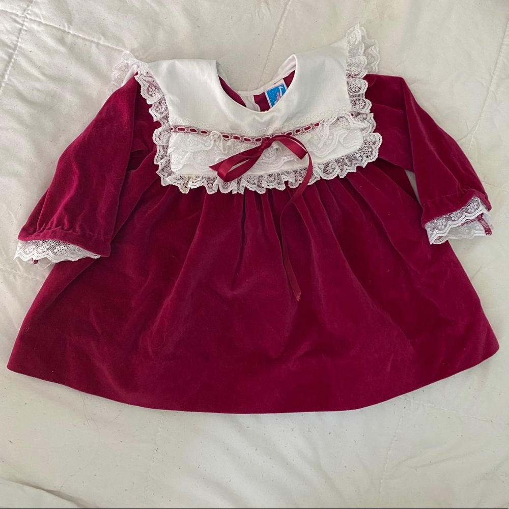 Toddle Tyke Vintage velvet baby dress